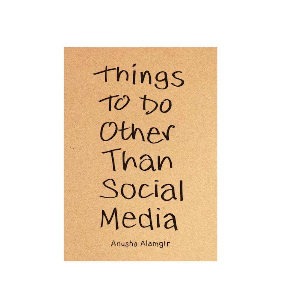 Things to Do Other Than Social Media book cover, a plain brown cover with the title written simply in black letters. 