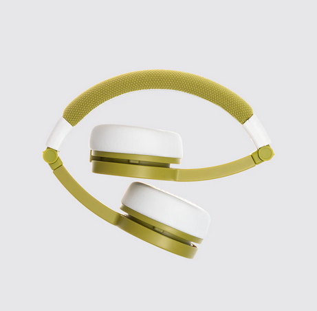 Green Tonies headphones folded. 