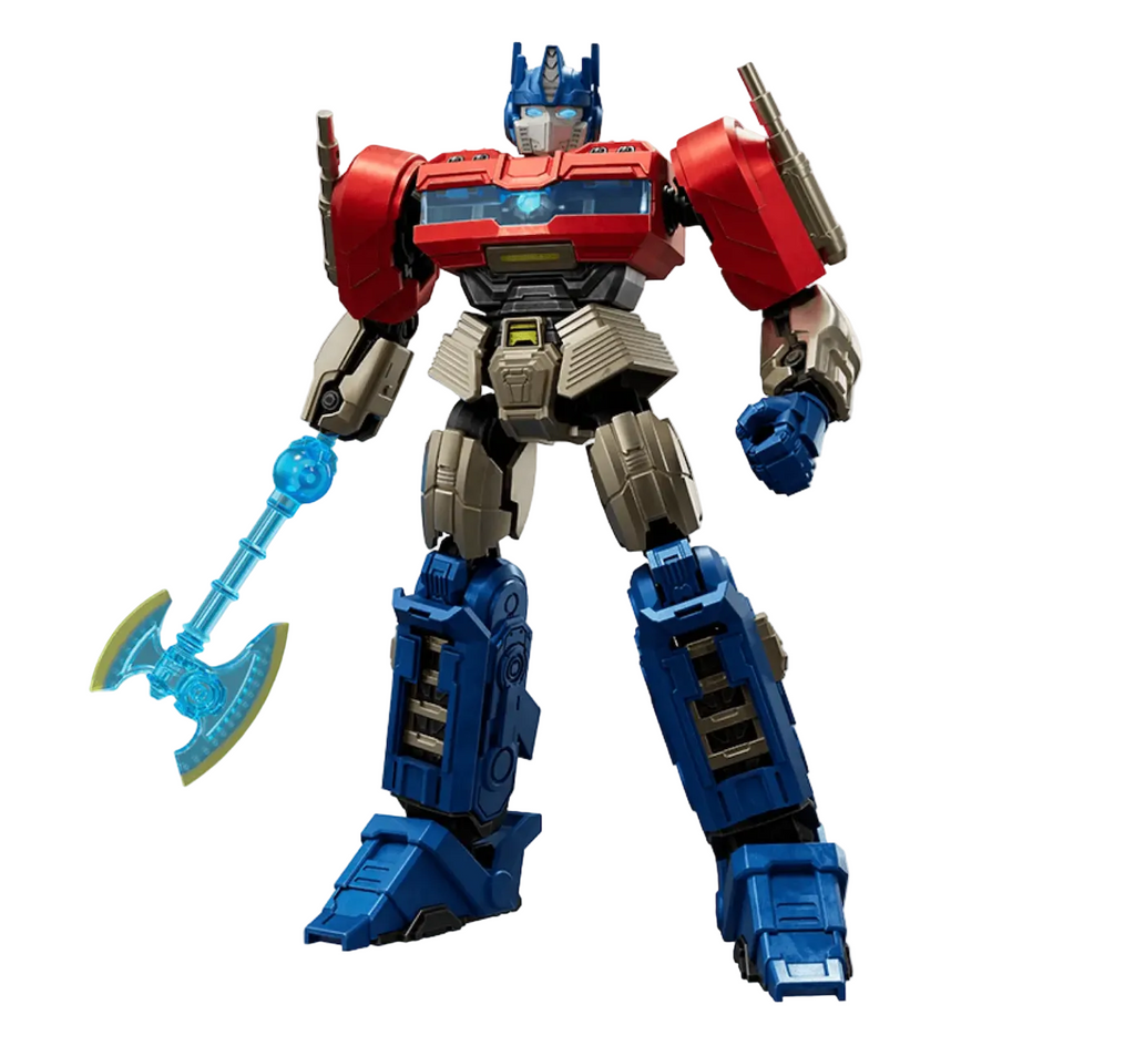 Optimus Prime Transformers One model in a standing pose holding his energon-axe. 