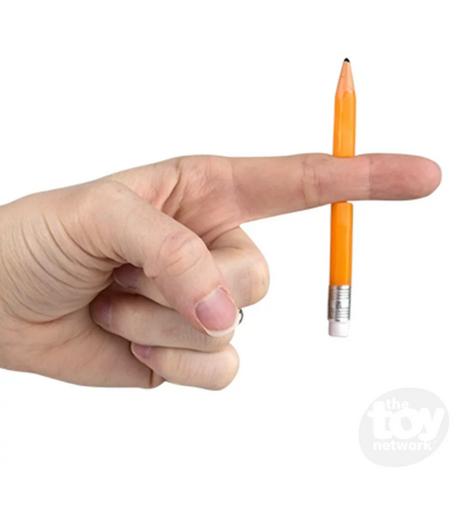 The Trick Pencil on a finger to show how the trick looks and works. 