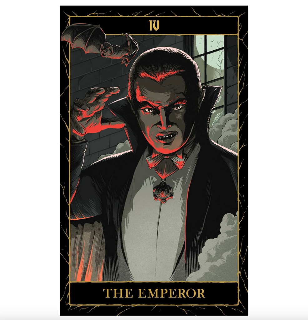 Dracula as The Emperor from the Universal Monsters Tarot Deck. 