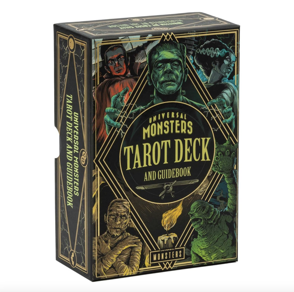 Universal Monsters Tarot Deck box with images of classic universal monsters. 