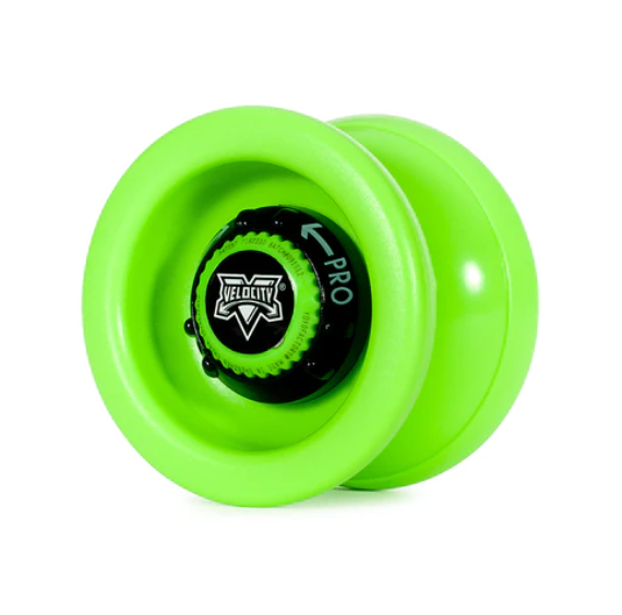 The patented Velocity is the first yoyo of its kind. By turning the Adjust-O-Matic Dials™ on each side of the yoyo, the Velocity can be transformed from a classic up-and-down yoyo into a modern long-spin beast! This is the most versatile yoyo that you can buy! Designed for all skill levels, includes spare string and yo-yo tricks and secrets.