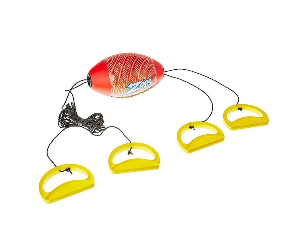 The Zoom Ball with the yellow handles and string. 