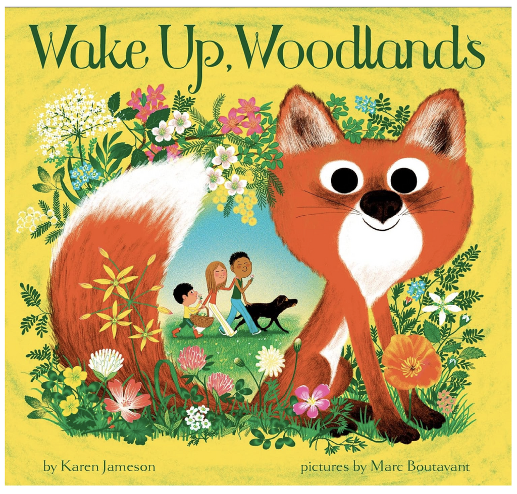 Illustrated cover of Wake Up, Woodlands hardcover book. 