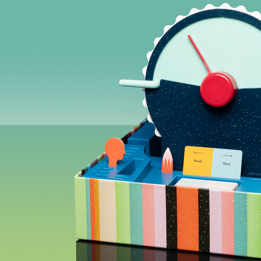 The Wavelength dial set up in the box with the subject card set in front. 