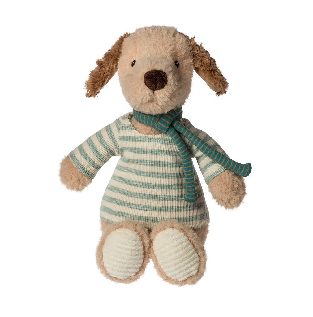 Weston Tails plush dog in a seated pose facing forward. 