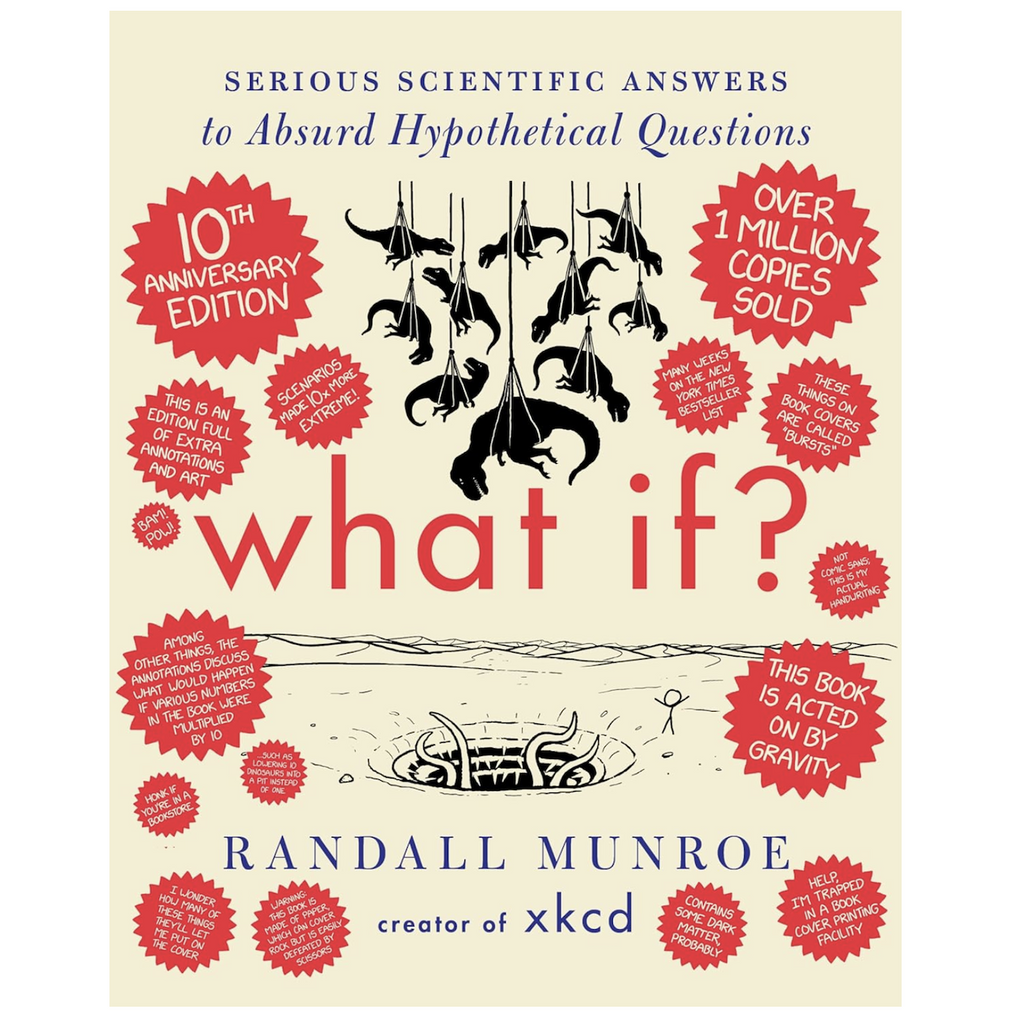 Illustrated cover of "What if: Serious Scientific Answers to Absurd Hypothetical Questions"