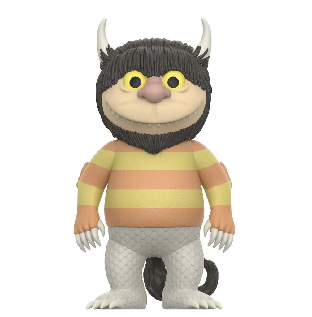 The ReAction Where the Wild Things Are Carol figure wearing his yellow and orange striped sweater. 