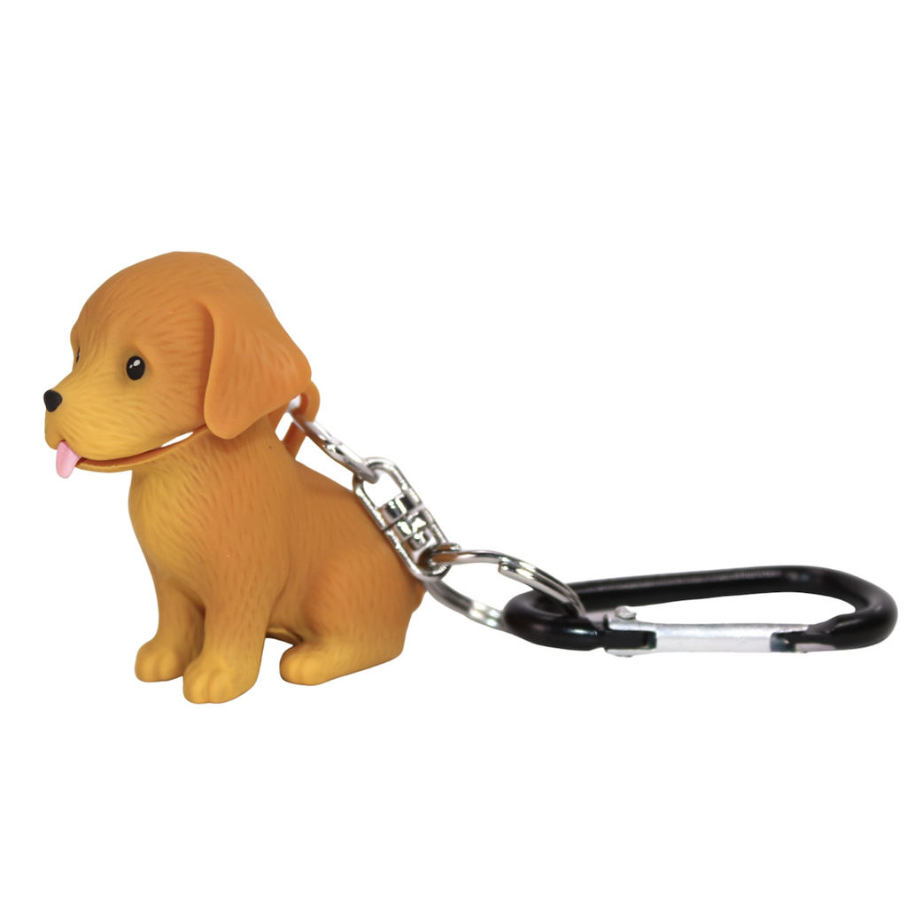 Cute little Retreiver Dog figure that is actually a flashlight attached to a carabiner.