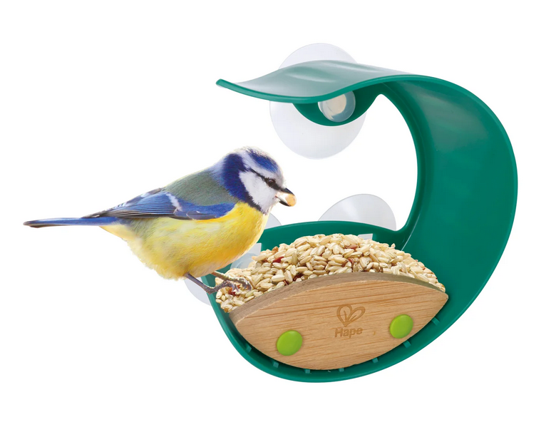 Watch the birds in your neighborhood flock to your favorite window with this beautiful window bird feeder for kids. With sturdy and strong suction cups, you simply stick the feeder to the outside of your window, fill it with birdseed and wait for your feathered friends to show up! Its smart design includes gutters to allow rain to flow away from the feeder, and a roof to keep squirrels away.