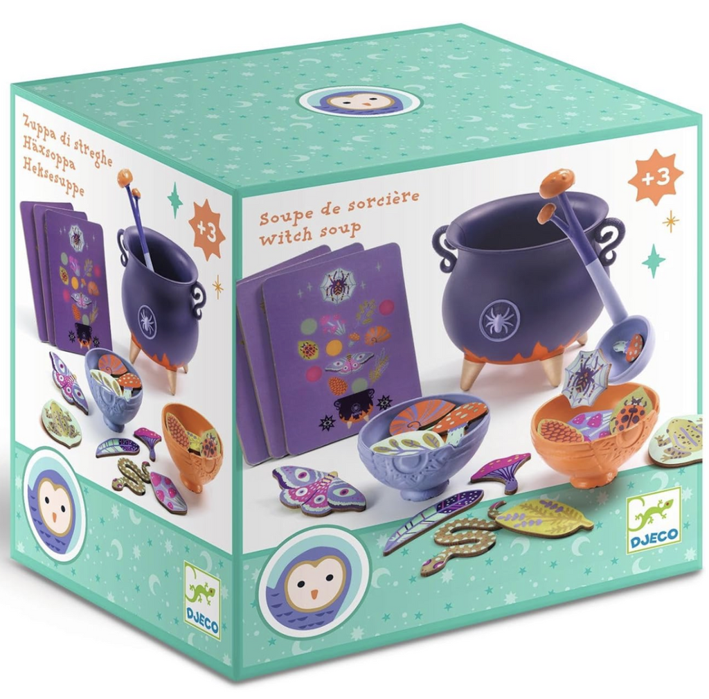 Square box with images of the Witch's Brew Playset and accessories.. 