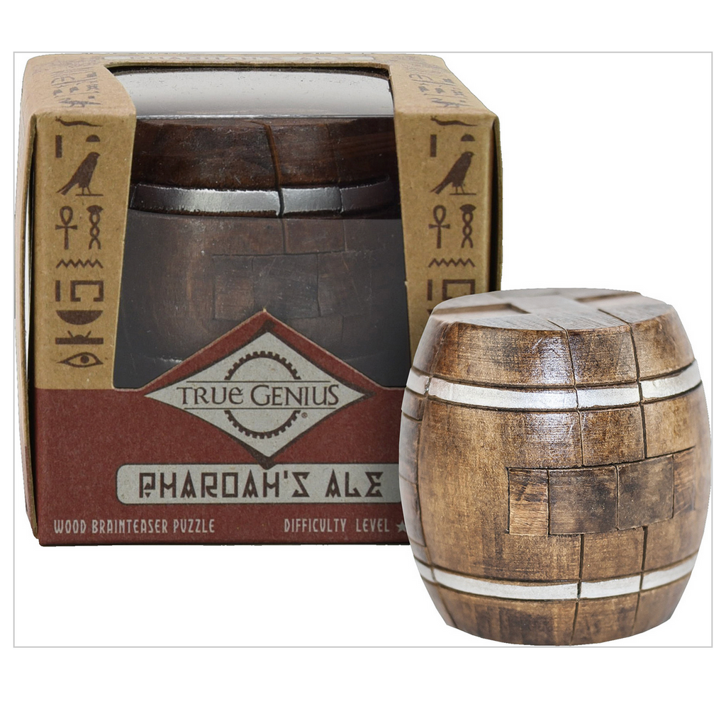 Image of the wooden Pharoah's Ale puzzle.