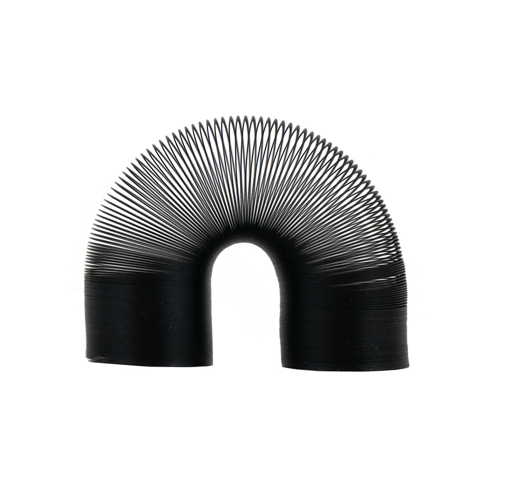 World's smallest black slinky on a white background.