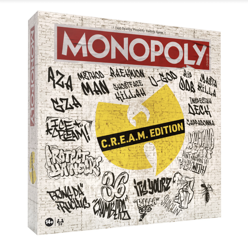 Cover of Wu-Tang Clan Monopoly game box on a white background.