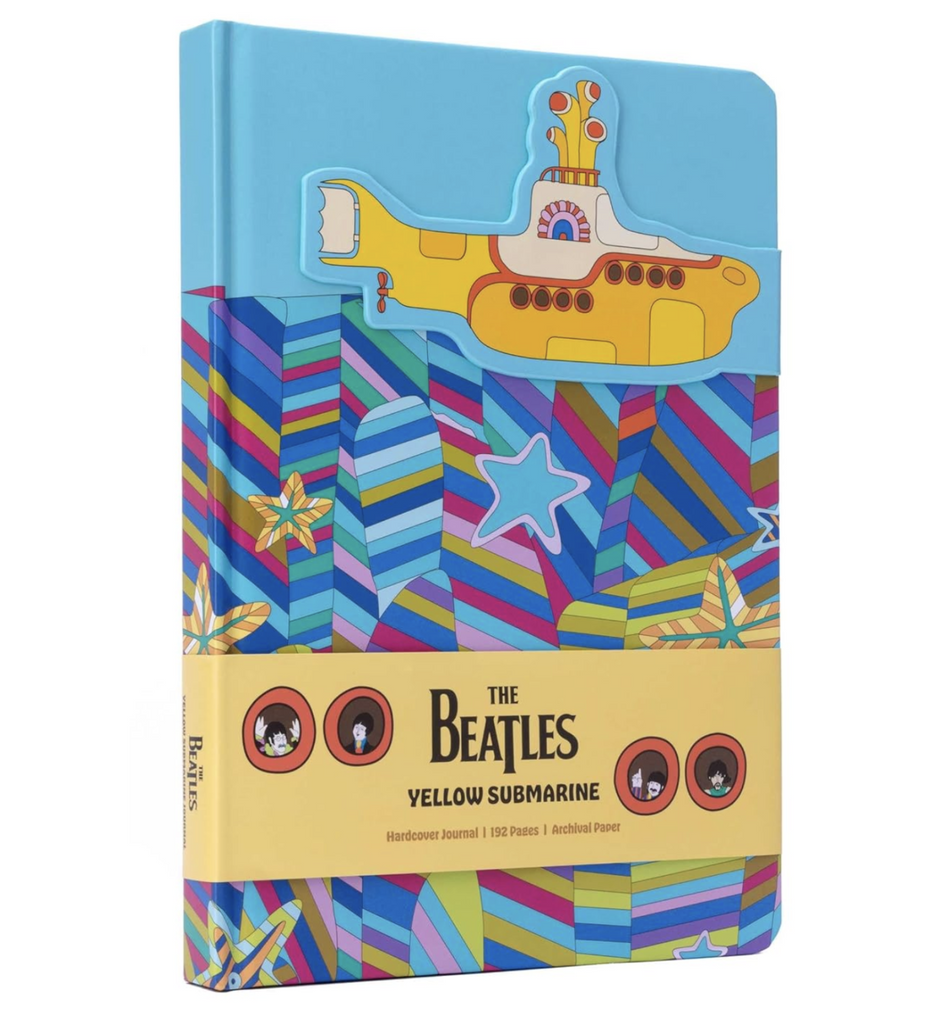 Illusrated cover of The Yellow Submarine Locking Journal with colorful graphics from the iconic album. 