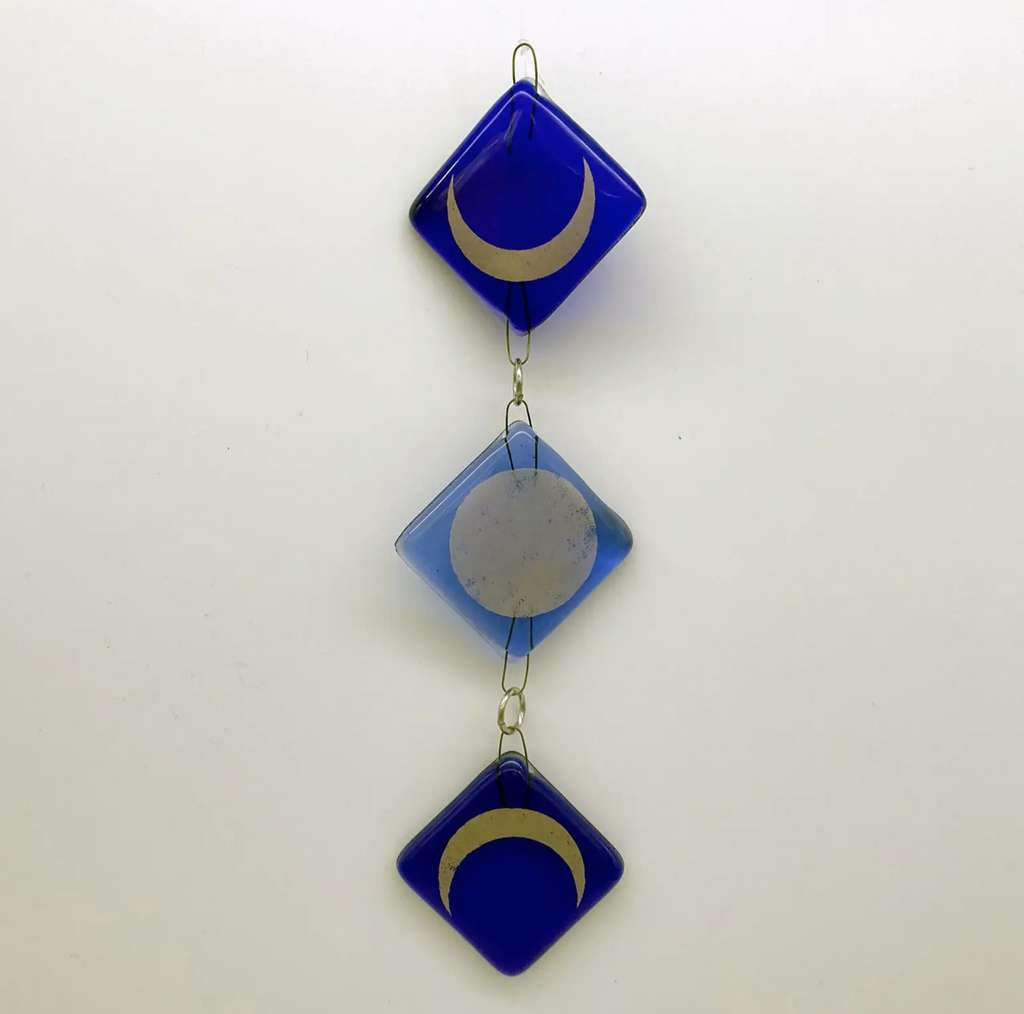 Glass 3 moon phases sun catcher.