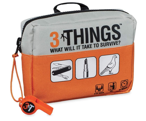 3 things what will it take to survive game in a canvas carry bag.