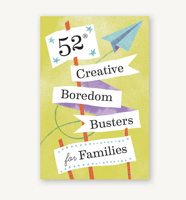 Box of 52 Creative Boredom Busters for Families cards.