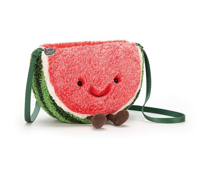 Amuseable Watermelon Bag with its slim green strap and super soft texture, looks like the perfect slice of watermelon!