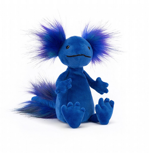 This funky blue friend comes from Mexico and rocks a rainbow of tufts in electric purple, green and indigo! 