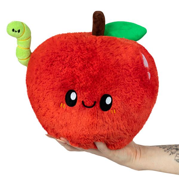 Red mini apple with green worm Squishable plush.