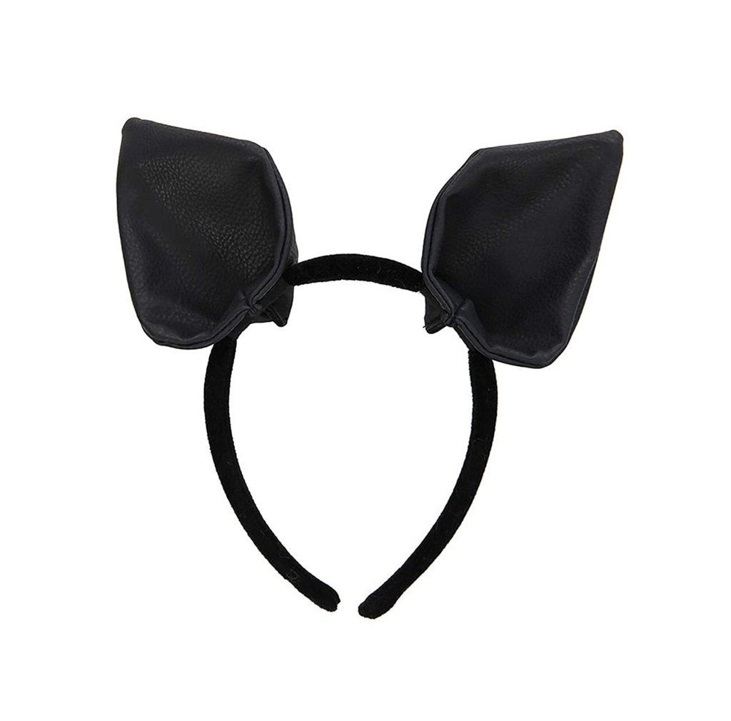Black headband with black plush bat ears.