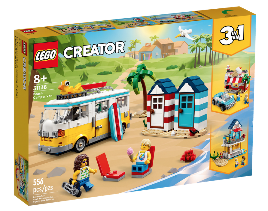 Lego Creator Beach Camper Van. Ages 8 and up. 556 pieces.