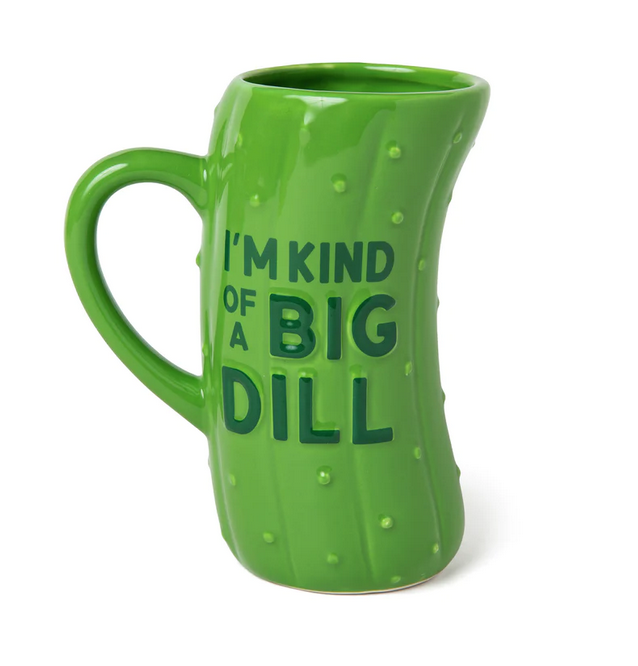 It's green! It's got bumps! It feels like a pickle! But it's a mug!