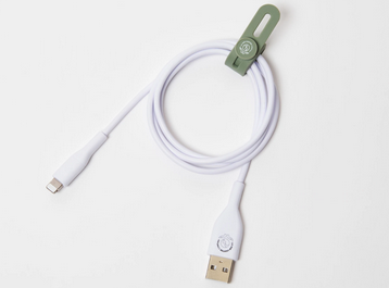 White 1 meter bio charging cable.