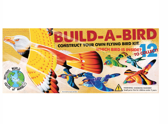 Package of the Build a Bird Kit, shows multiple colors of the birds you may get inside the kit. 