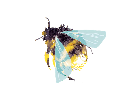 Watercolor bumblebee temporary tattoo.