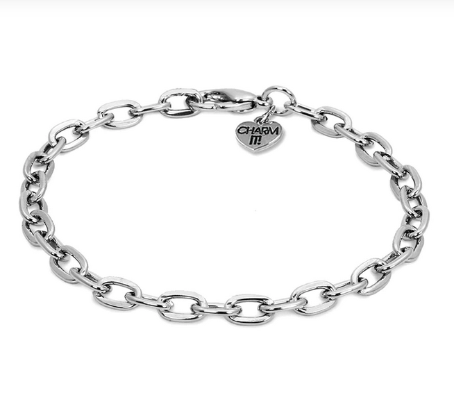 Silver chain bracelet.