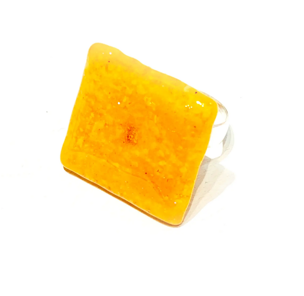 Real Cheez-It in resin adjustable ring.