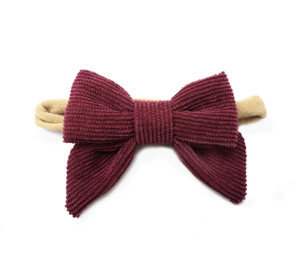 Cranberry baby hair bow.