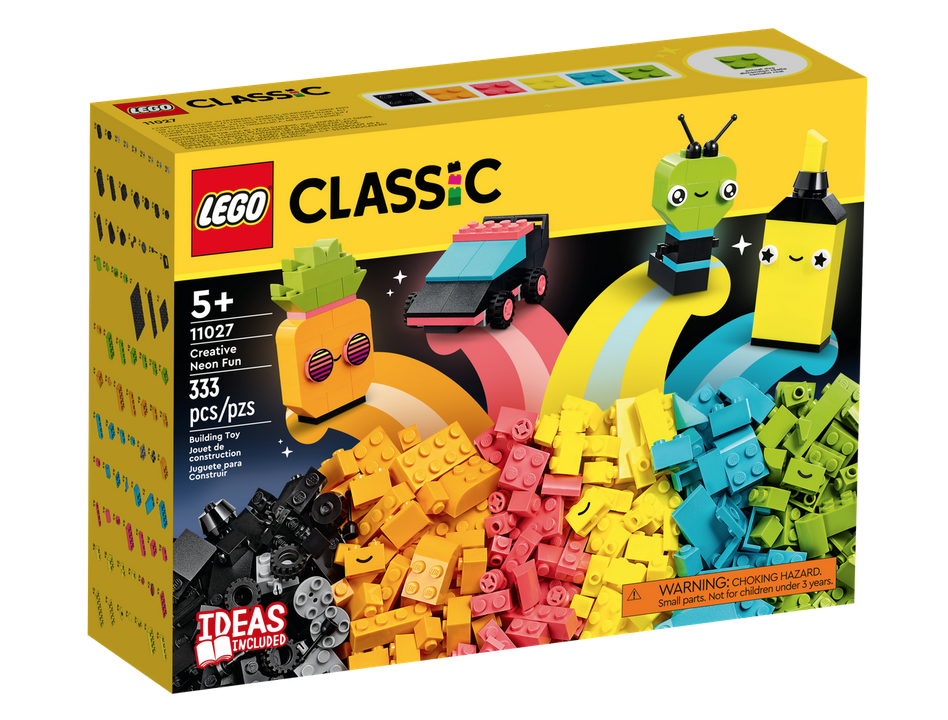 Lego classic creative neon fun set. Ages 5 and up. 333 pieces.