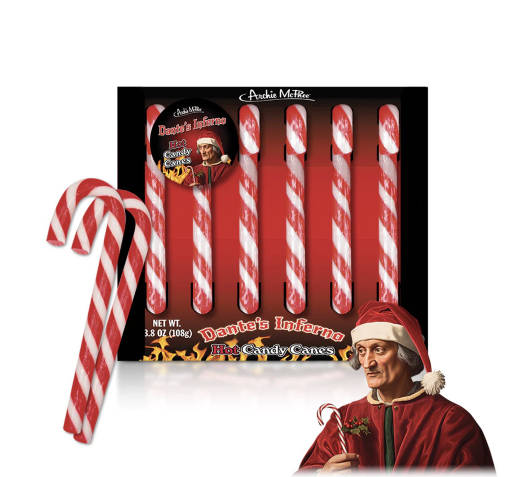 Box of Dante's Inferno candy canes.