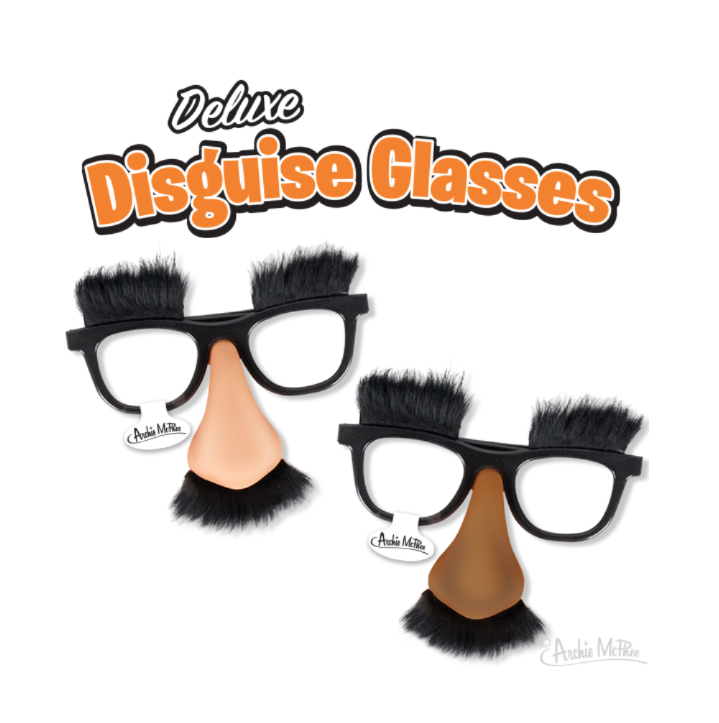 Deluxe Groucho glasses in light and brown skin tones. 