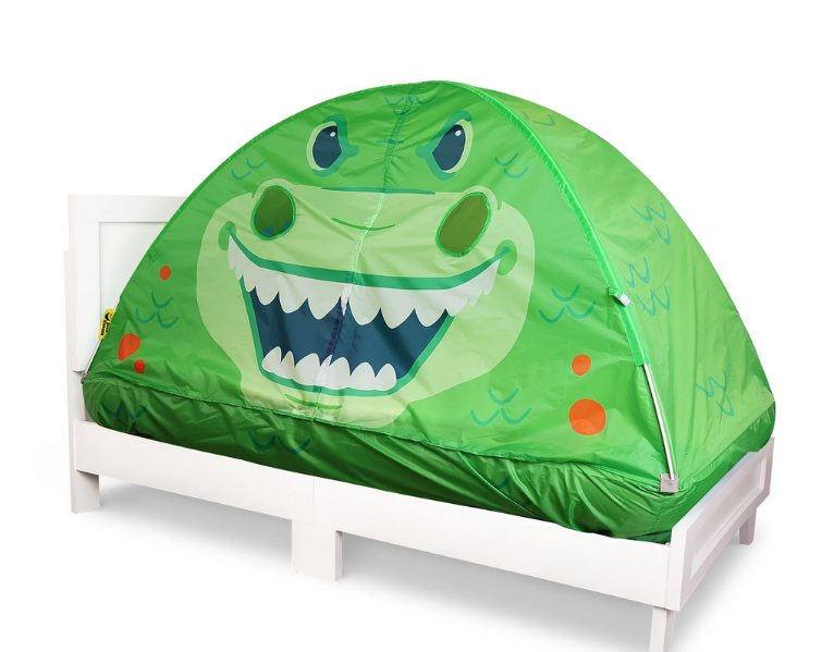 Green dinosaur bed tent.