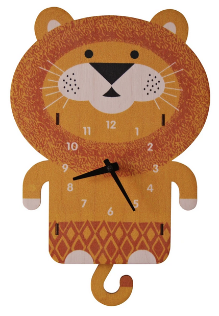 Lion 3d clock with a moving tail.
