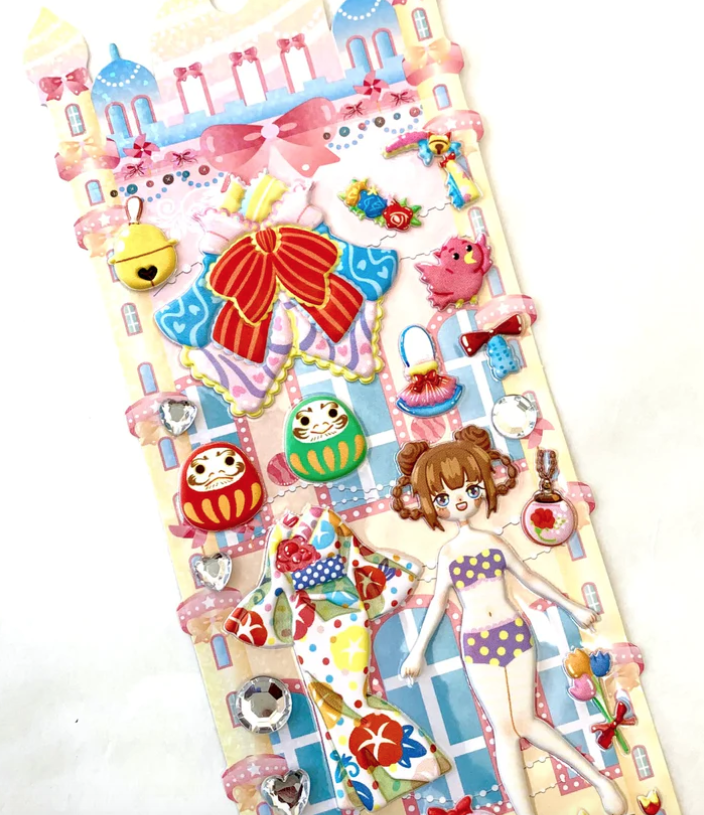 These amazing stickers can add personality to any notes, letter, planner, and more! Kawaii themed dress up doll and animals.