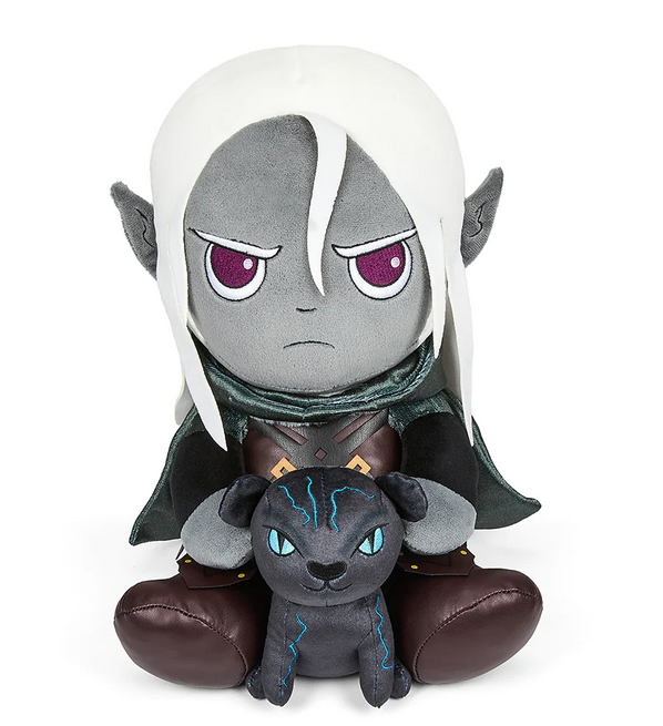 Front view of Drizzt and Guenhwyvar 13" plush. 