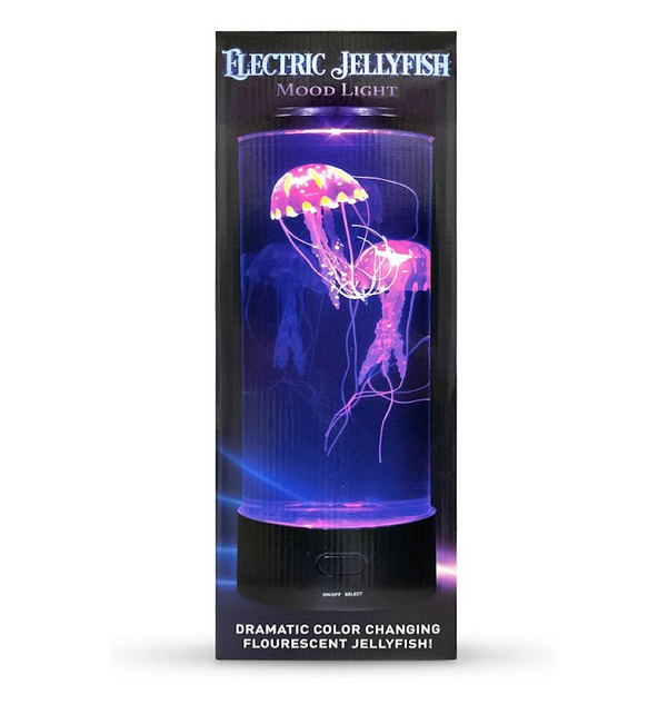 Box containing the Electric Jellyfish Mood light. 
