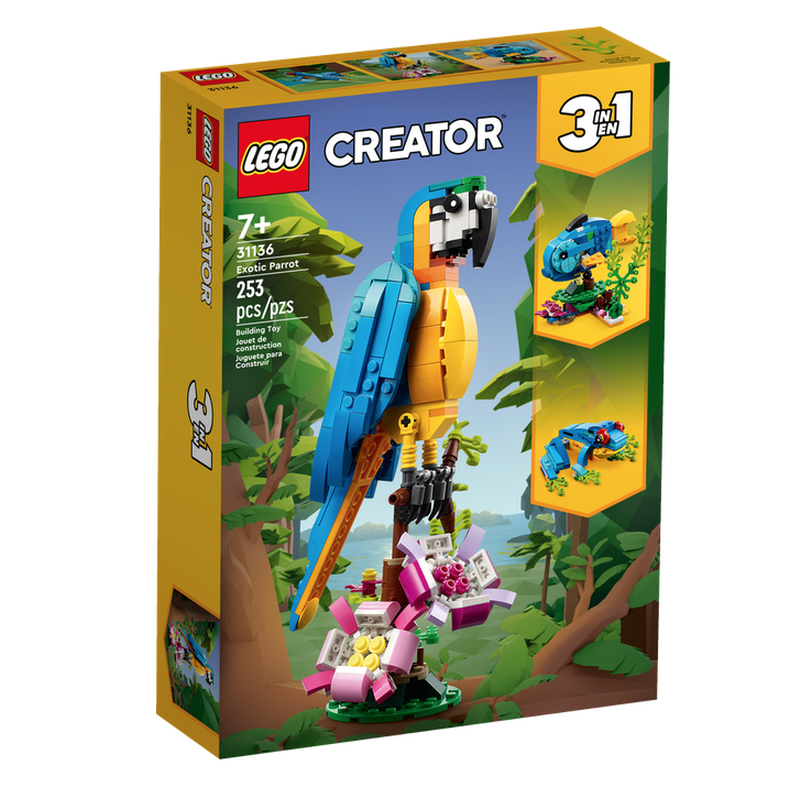 Lego Creator 3 in 1. Exotic Parrot. Ages 7 and up. 253 pieces.