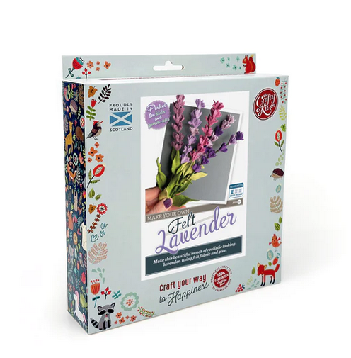 The Felt Lavender Flower Craft Kit box. 