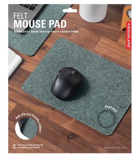 Grey felt mouse pad. Make your work station more comfortable.