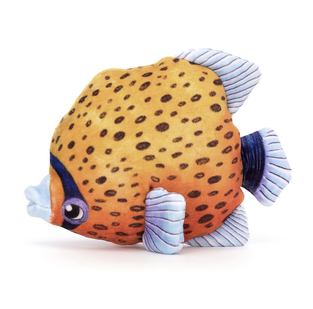 Spotted orange plush fish by Jellycat.