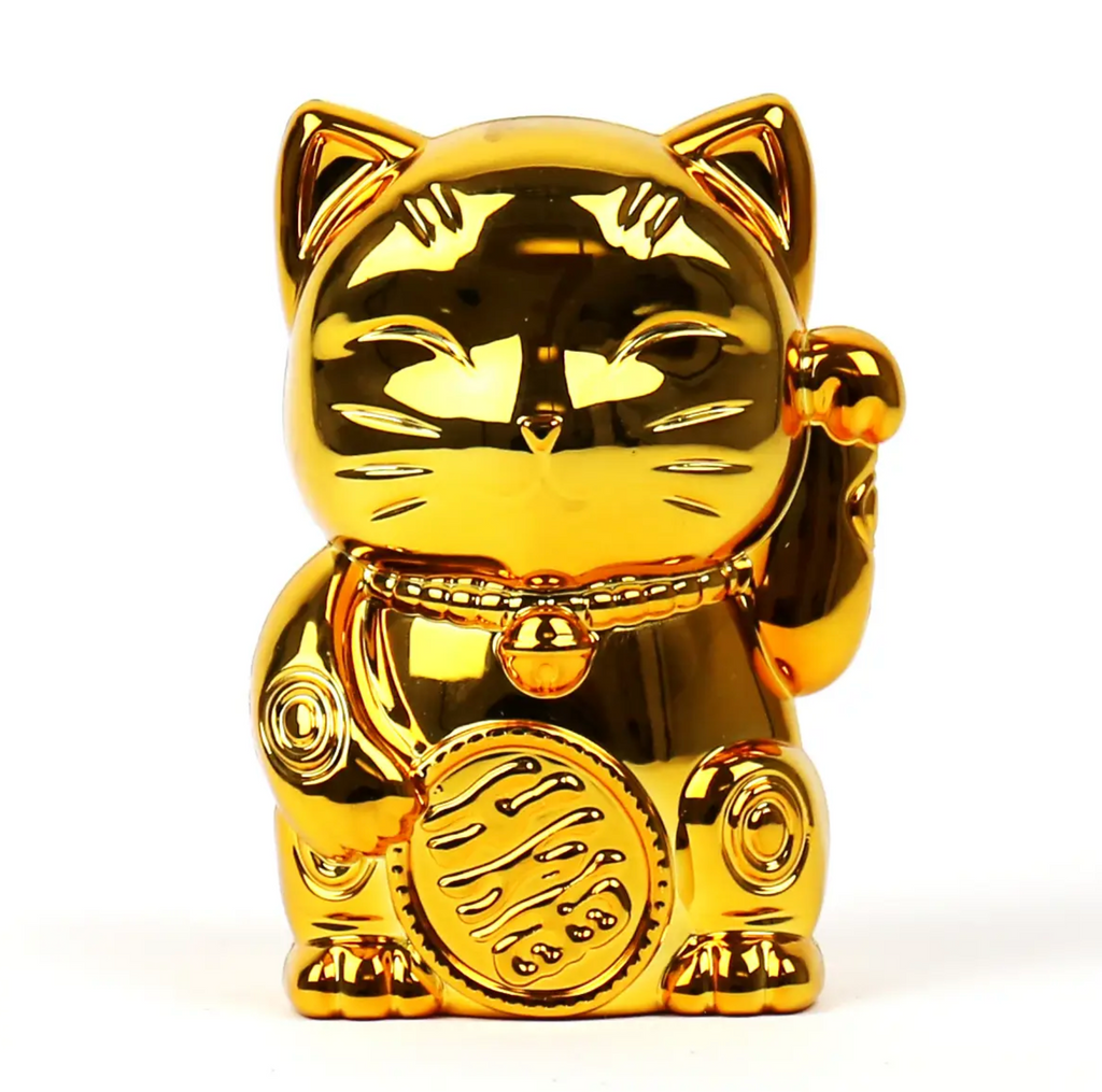 Metallic gold fortune kitty.