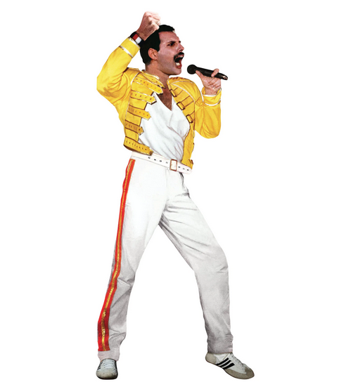 Freddie Mercury die cut quotable notable card. 