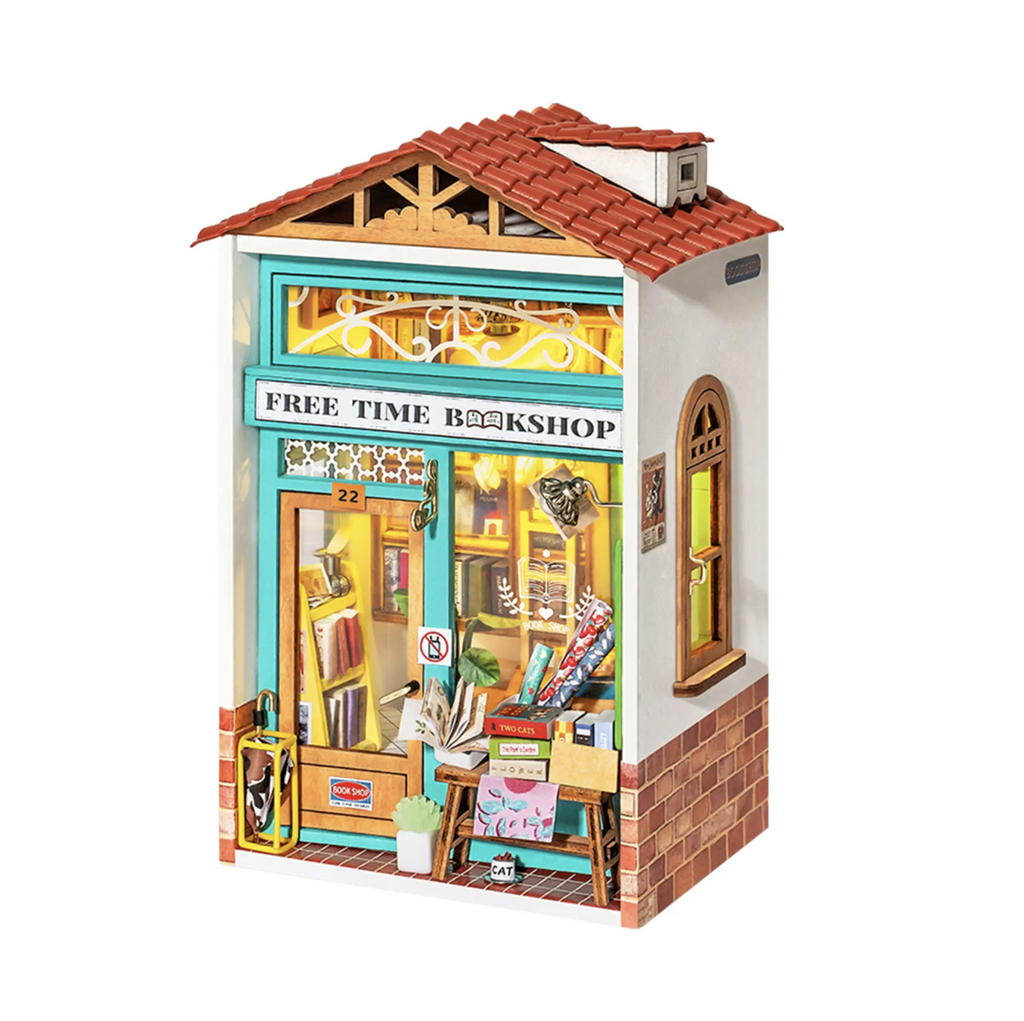 This model miniature kit comes with kits to build shelves, books, furniture, and more to give you a highly detailed and well-furnished feel to your tiny space. 
